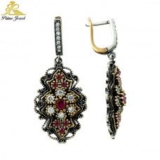 Gümüş Otantik Taşlı Küpe